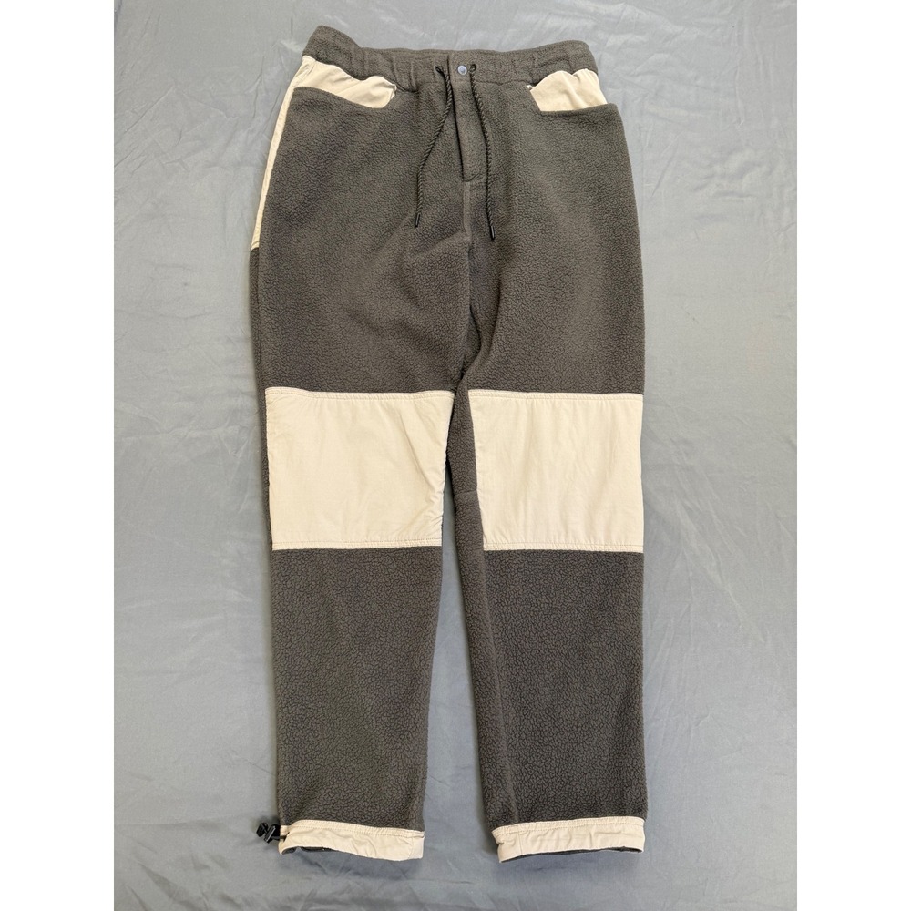 Beardedgoat Mens Fleece Jogger Pants Gray Beige Reinforced Gorpcore Size XL